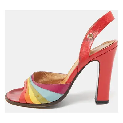 Marc Jacobs Multicolor Leather Open Toe Slingback Sandals Size