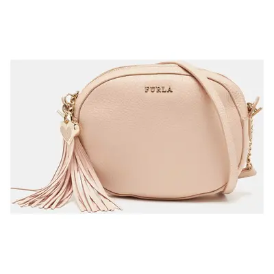 Furla Blush Pink Leather Mini Cara Crossbody Bag