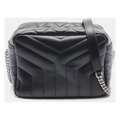 Saint Laurent Black Leather Lulu Shoulder Bag