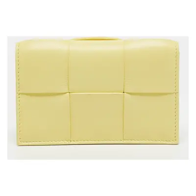 Bottega Veneta Yellow Intrecciato Leather Cassette Card Case