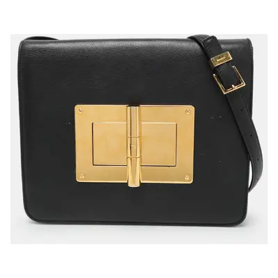 Tom Ford Black Leather Natalia Crossbody Bag