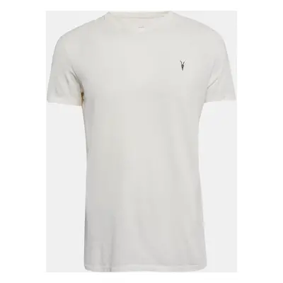 All Saints Off-White Cotton V-Neck T-Shirt