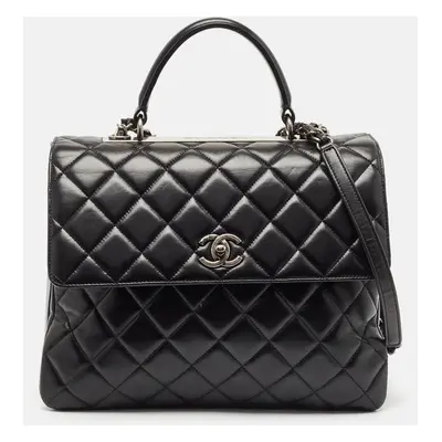 Chanel Black Quilted Leather Trendy CC Top Handle Bag