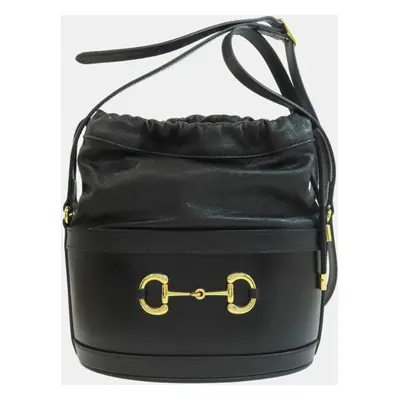 Gucci Leather Horsebit Bucket Shoulder Bag