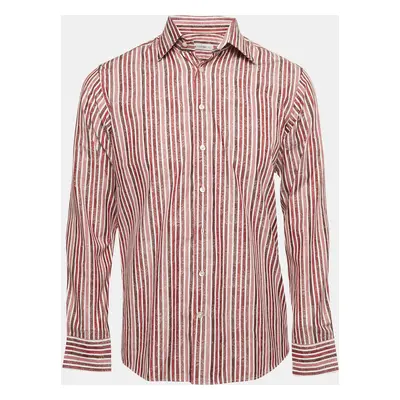 Etro Multicolor Stripe Jacquard Cotton Button Front Shirt