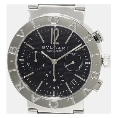 Bvlgari Black Stainless Steel Diagono Automatic Men's Wristwatch mm