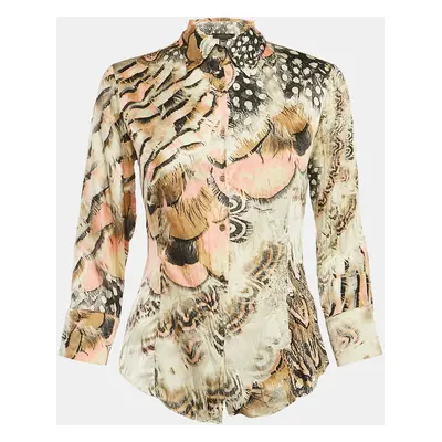 Roberto Cavalli Multicolor Printed Silk Shirt