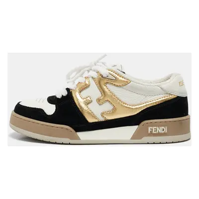 Fendi x Versace Multicolor Leather and Suede Match Sneakers Size