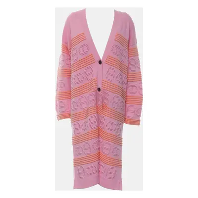 Hermes Pink, Orange Cashmere, Cotton Chaine D'Ancre Coat FR Women