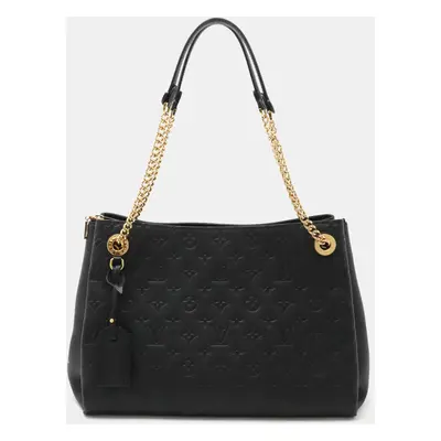 Louis Vuitton Black Leather Monogram Empreinte Sienne MM Chain Tote Bag