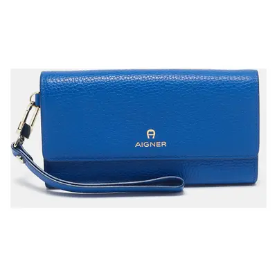 Aigner Blue Leather Wristlet Wallet