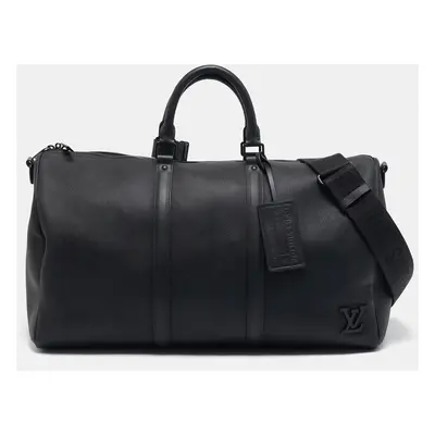 Louis Vuitton Black Leather Aerogram City Keepall Bandoulière Bag