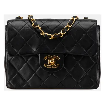 Chanel Black Mini Square Classic Lambskin Single Flap