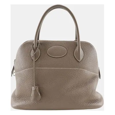 Hermes Grey Leather Bolide Handbag