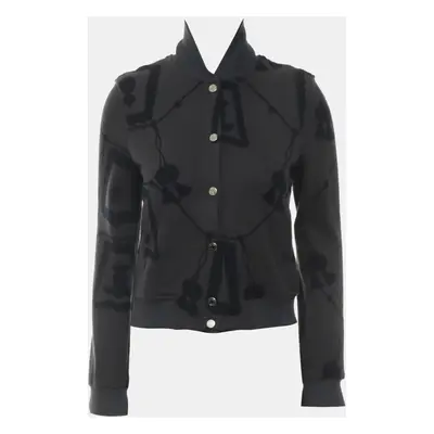 Hermes Black, Grey Cotton Printed Button Up Jacket FR Women