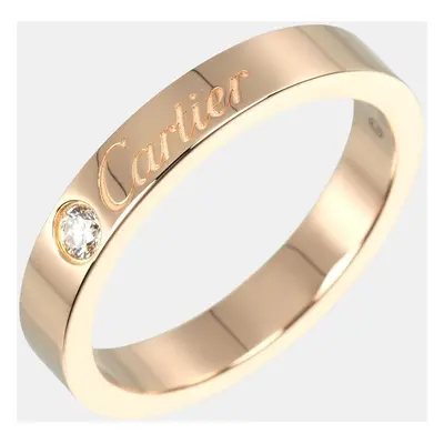 Cartier 18K Pink Gold Diamond Engraved Ring