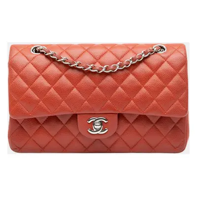 Chanel Orange Medium Classic Caviar Double Flap