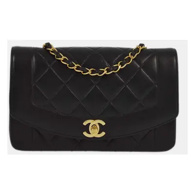 Chanel Black Lambskin Small Diana Shoulder Bag