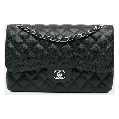 Chanel Black Jumbo Classic Caviar Double Flap