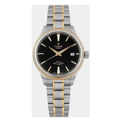 Tudor Black 18K Yellow Gold Stainless Steel Style Automatic Men's Wristwatch mm