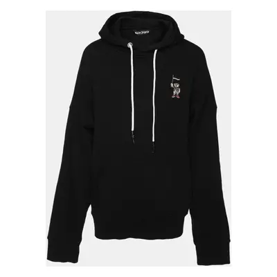 Palm Angels Black Cotton Knit Hoodie