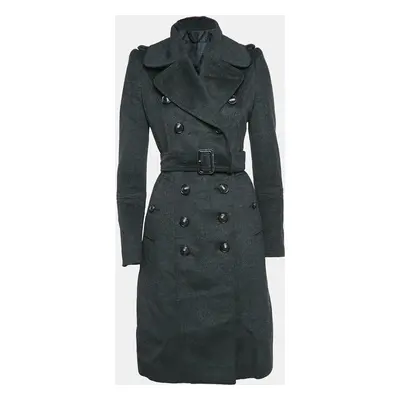 Burberry Black Wool Felt Double Breasted Coat