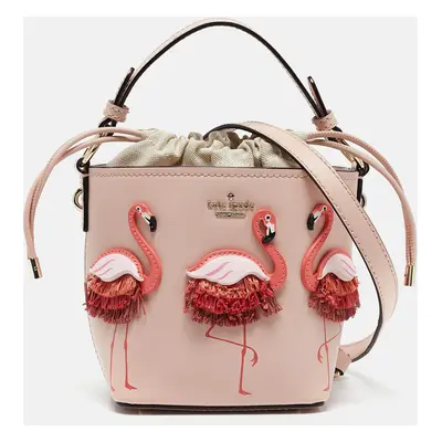 Kate Spade Pink Leather By The Pool Flamingo Pippa Bucket Bag