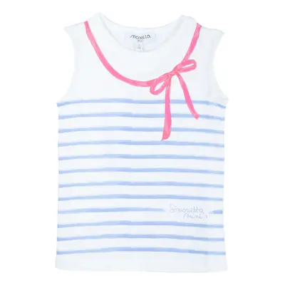 Simonetta Mini White Striped Sleeveless Tshirt Yrs