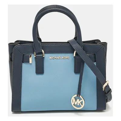 Michael Kors Two Tone Blue Leather Small Dillon Tote