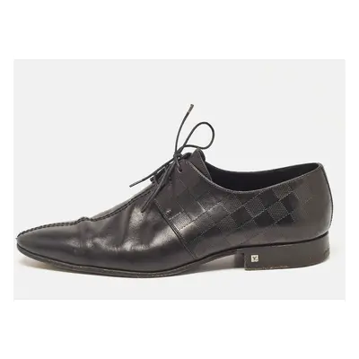 Louis Vuitton Black Damiere Leather Lace Up Derby Size 42.5