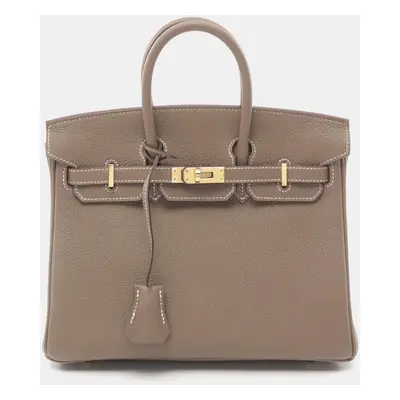 Hermes Brown Togo Leather Birkin Tote Bag