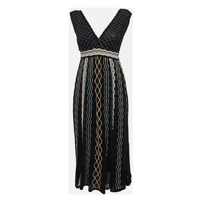 M Missoni Black/Multicolor Knit Midi Dress