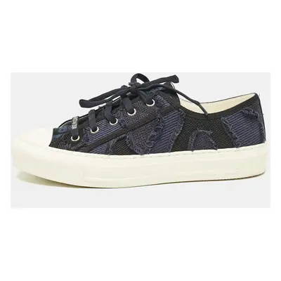 Dior Black/Blue Canvas and Rubber Walk'n'Dior Low Top Sneakers Size