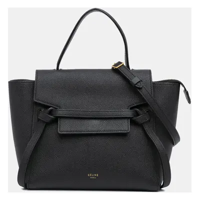 Celine Black Nano Grained Calfskin Belt Bag