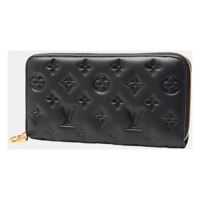 Louis Vuitton Black Leather Monogram Zippy Wallet