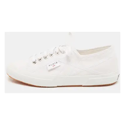 Alaia White Canvas Superga Sneakers Size