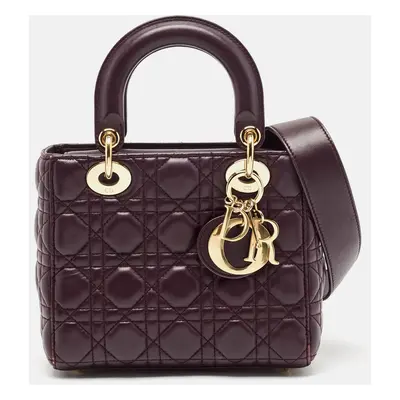 Dior Purple Cannage Leather Medium Lady Dior My ABCDior Bag