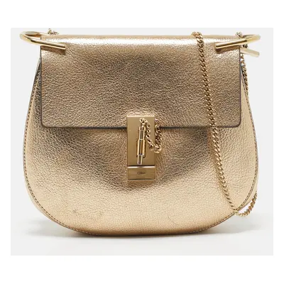 Chloe Gold Leather Drew Shoulder Bag