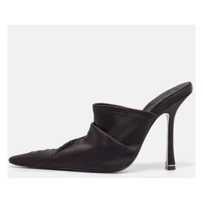 Alexander Wang Black Satin Pointed Toe Mules Size