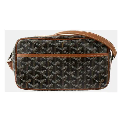 Goyard Black/Brown Goyardine Canvas Leather Cap-Vert PM Shoulder Bag