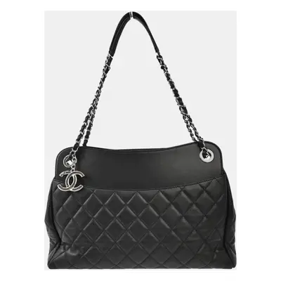 Chanel Black Lambskin Chain Shoulder Tote Bag