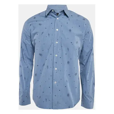 Louis Vuitton Blue Printed Cotton Regular Fit Shirt