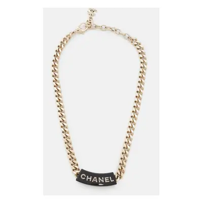 Chanel Resin Crystals Gold Tone Necklace