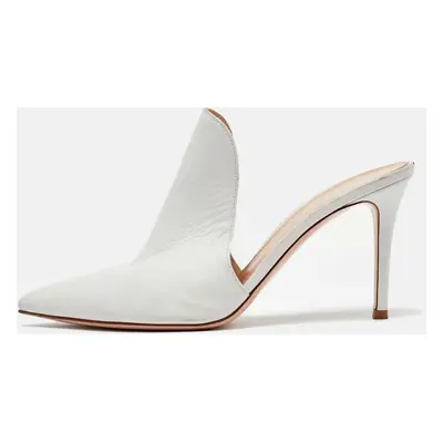 Gianvito Rossi White Leather Aramis Mules Size 39.5