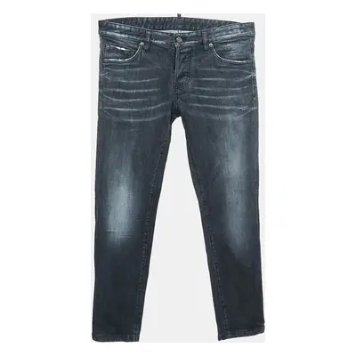 Dsquared2 Grey Distressed Denim Skinny Jeans Waist 34"