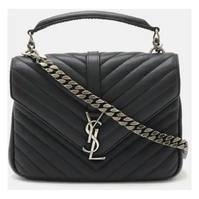 Saint Laurent Black Leather College Chain Shoulder Bag