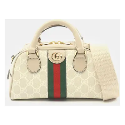 Gucci Beige Multicolor Coated Canvas Leather Ophidia GG Supreme Handbag