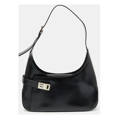 Salvatore Ferragamo Black Leather Hobo