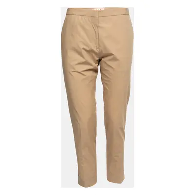 Marni Tan Cotton Straight-Leg Trousers