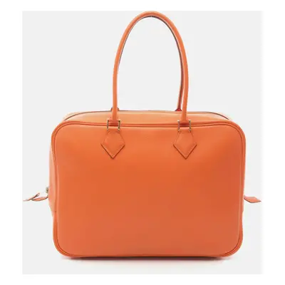 Hermes Orange Leather Plume Handbag